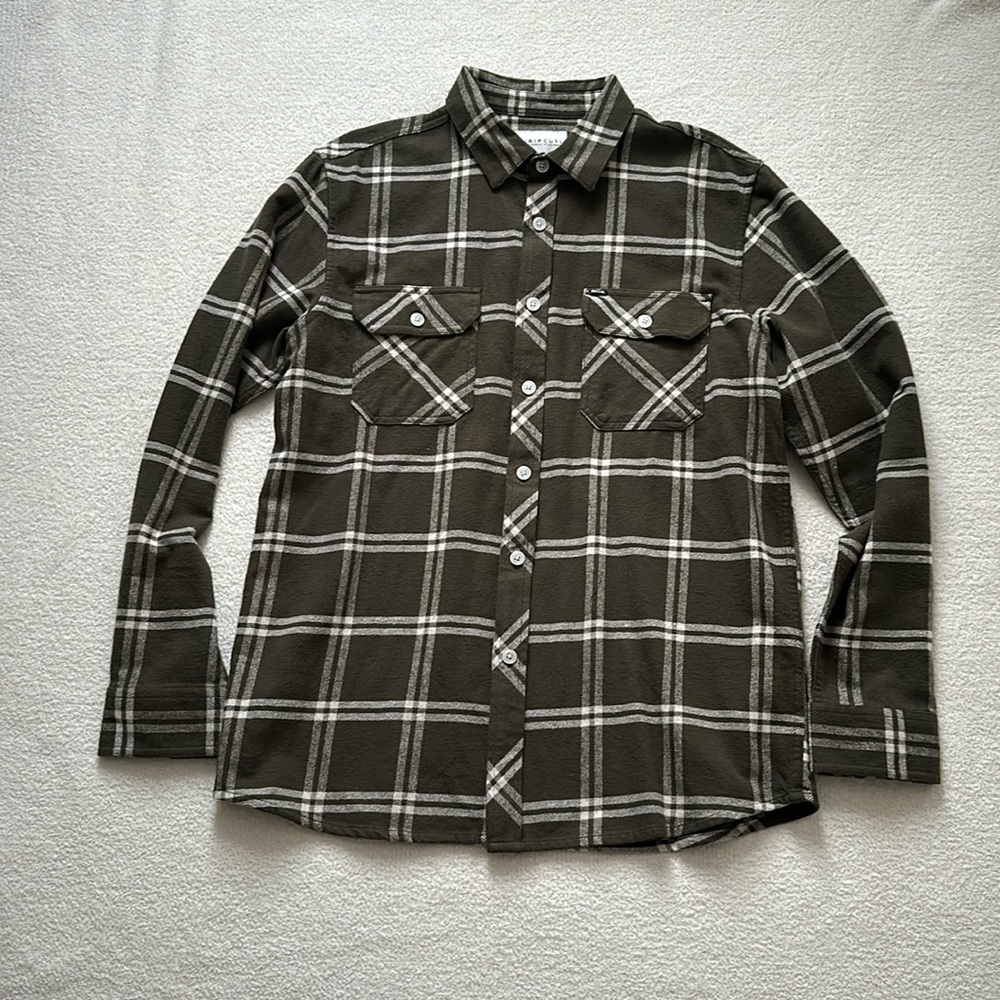 Rip Curl green & white flannel, Men’s Large